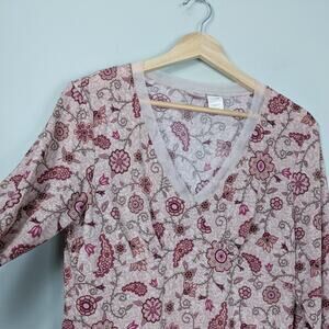 No Boundaries Long Sleeve Top XL Pink Y2K Vintage Fairy Floral Babydoll Mesh